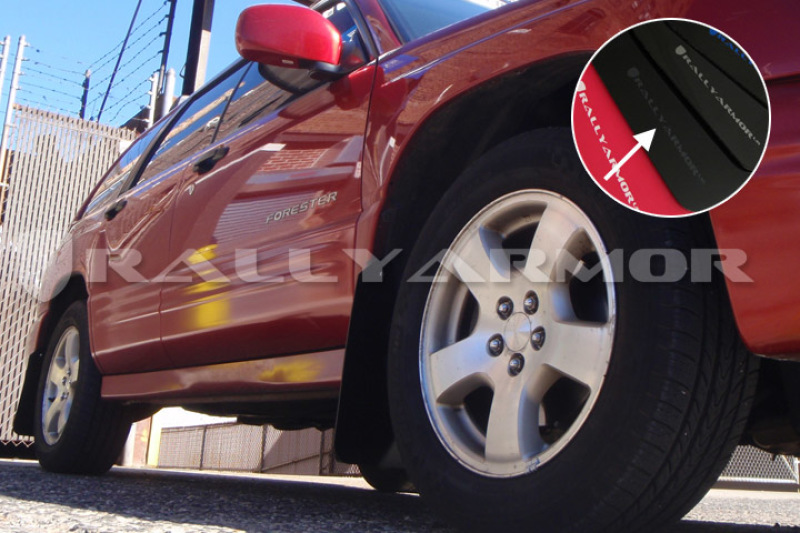 Subaru Forester Mud Flap - Rally Armor - UR - Black/Grey Logo - `98-`02